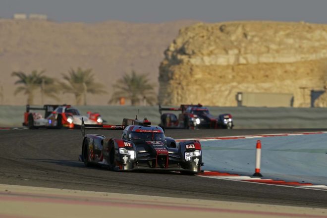 2016WECバーレーンを制したルーカス・ディ・グラッシ、ロイック・デュバル、オリバー・ジャービス組8号車アウディR18