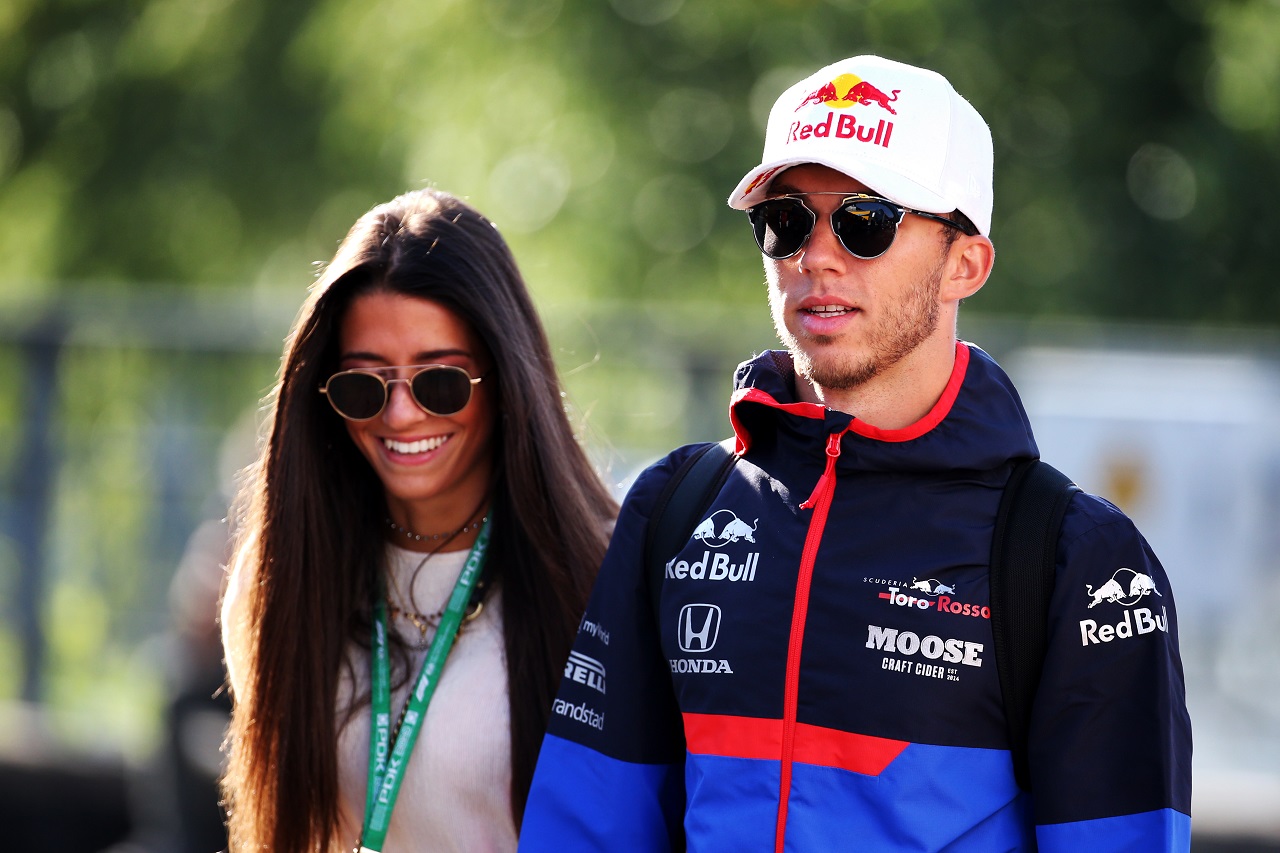 2019年F1第13戦ベルギーGP金曜　ピエール・ガスリー（トロロッソ・ホンダ）とガールフレンドのカテリーナ・マゼッティ・ザニーニさん