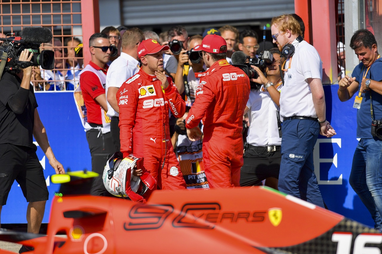 2019年F1第13戦ベルギーGP土曜　セバスチャン・ベッテルとシャルル・ルクレール（フェラーリ）