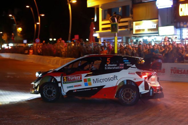 2019年のWRC第11戦トルコ、SS1でステージ5位につけたクリス・ミーク（トヨタ・ヤリスWRC）
