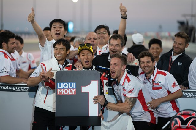 2019Moto3開幕戦カタールGPで初優勝を飾った鳥羽海渡（ホンダ・チーム・アジア）