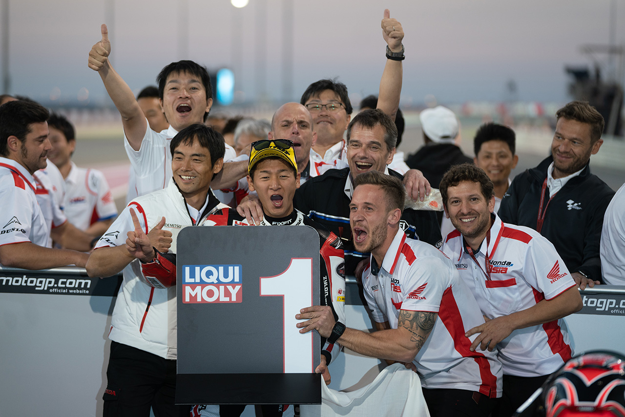 2019Moto3開幕戦カタールGPで初優勝を飾った鳥羽海渡（ホンダ・チーム・アジア）