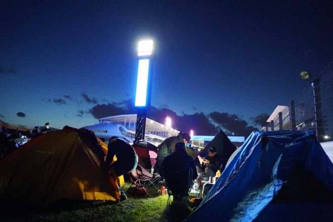 4月に開催された『BIKE!BIKE!BIKE!』イベントでのル・マン式キャンプの様子