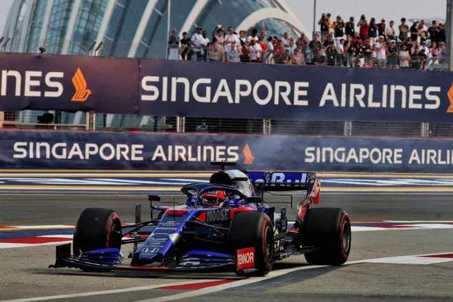 2019年F1第15戦シンガポールGP　FP3でオイル漏れが発生したダニール・クビアト