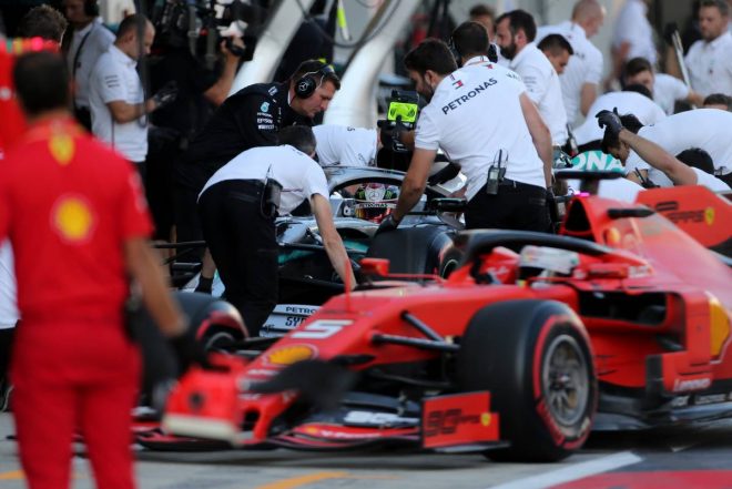 2019年F1第16戦ロシアGP　セバスチャン・ベッテル、ルイス・ハミルトン