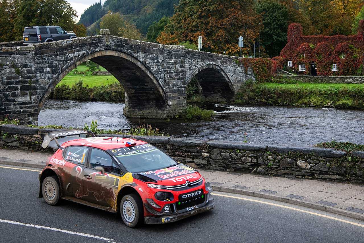 2019年のWRC第12戦ラリーGB、シェイクダウンを走ったセバスチャン・オジエ（シトロエンC3 WRC）