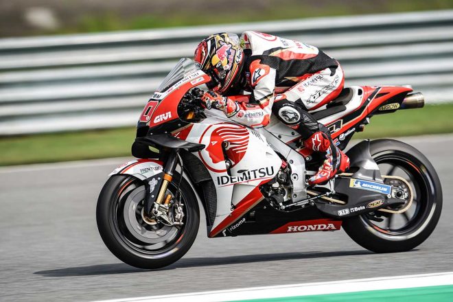 タイGPでカーボンスイングアームを投入した中上。初日タイムが伸び悩んだのは、そのテストを行っていたからのようだ