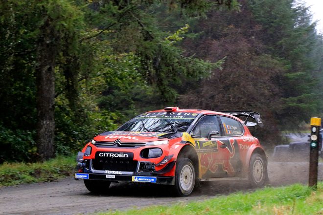 過去6年の間にラリーGBで5勝を挙げているセバスチャン・オジエ（シトロエンC3 WRC）
