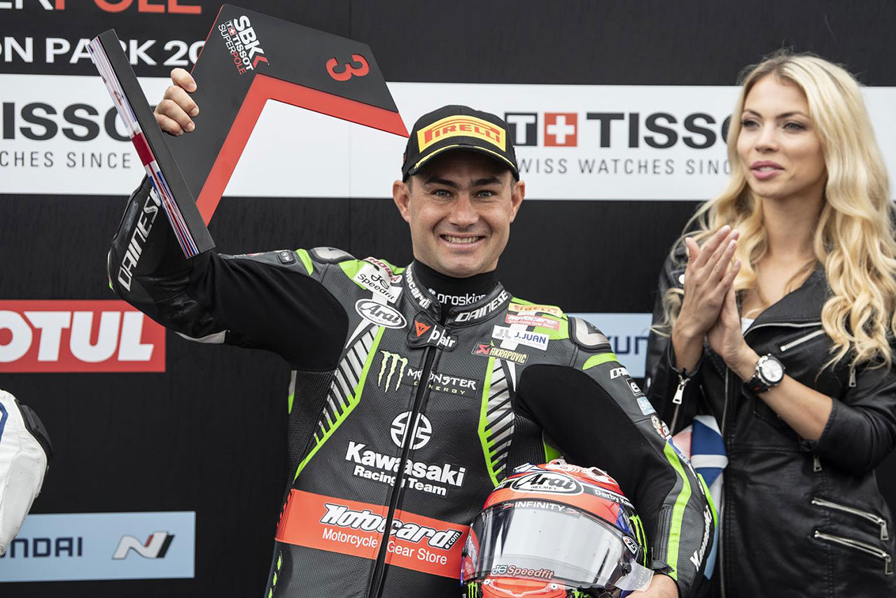 3位表彰台を獲得したレオン・ハスラム（カワサキ・レーシングチーム・ワールドSBK）