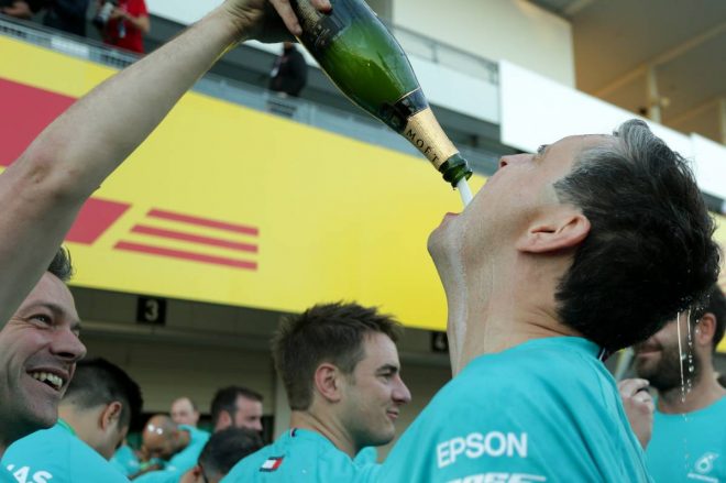 2019年F1第17戦日本GPでコンストラクターズチャンピオンを獲得したメルセデスAMG