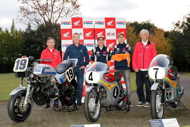 歴代のホンダマシンのエンジン始動からイベントはスタート