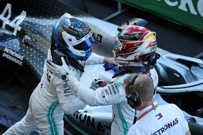 2019年F1第17戦日本GP　ルイス・ハミルトン、バルテリ・ボッタス（メルセデス）
