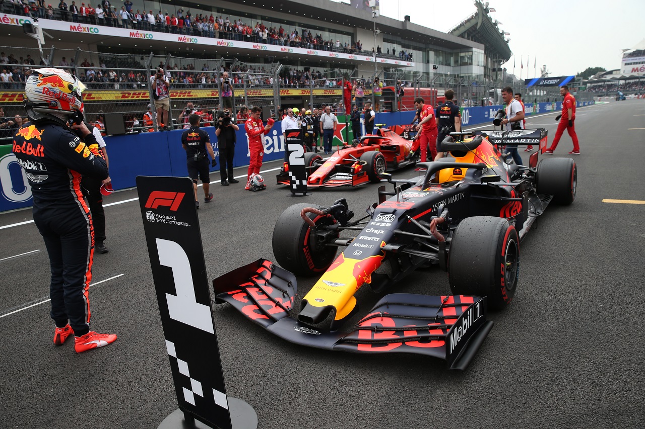 2019年F1第18戦メキシコGP　ポールポジションを獲得したマックス・フェルスタッペン（レッドブル・ホンダ）。後に降格処分に
