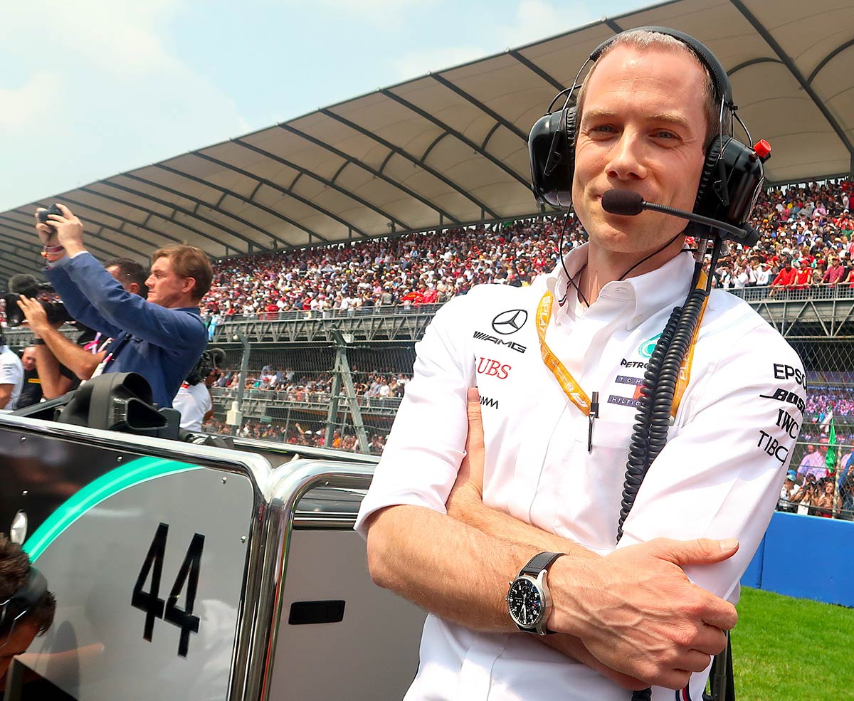 2019年F1第18戦メキシコGPでルイス・ハミルトンのレースエンジニアを務めたマーカス・ダドリー