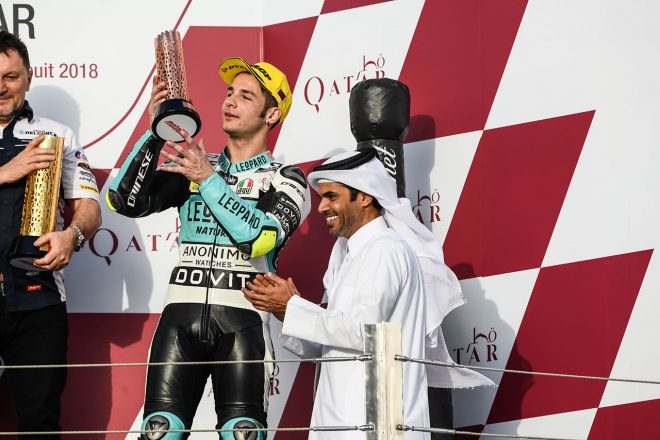 2016年の開幕戦カタールGPで初表彰台を獲得したロレンツォ・ダラ・ポルタ