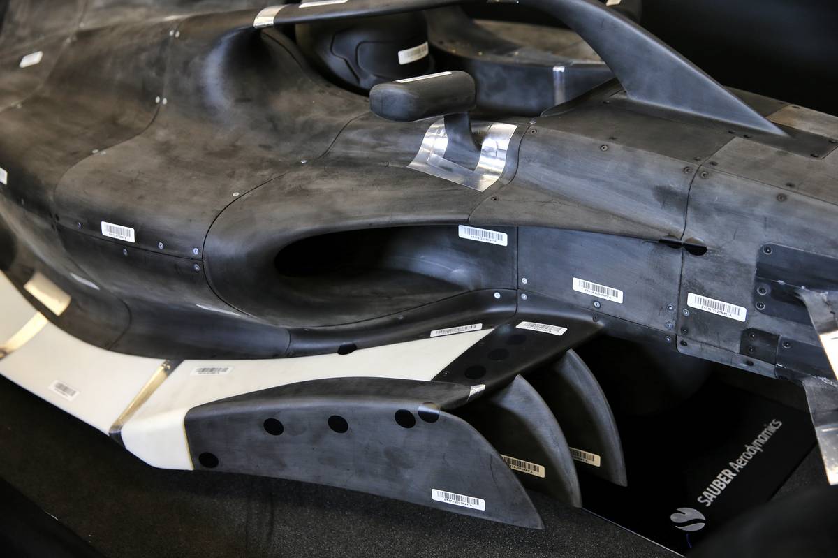 2019年F1第19戦アメリカGP　記者会見の場に用意された2021年のF1モデルカー