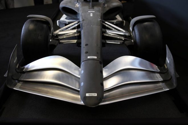 2019年F1第19戦アメリカGP　記者会見の場に用意された2021年のF1モデルカー