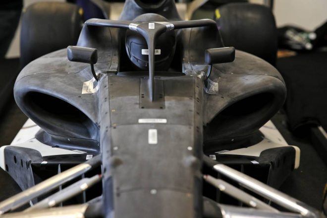 2019年F1第19戦アメリカGP　記者会見の場に用意された2021年のF1モデルカー