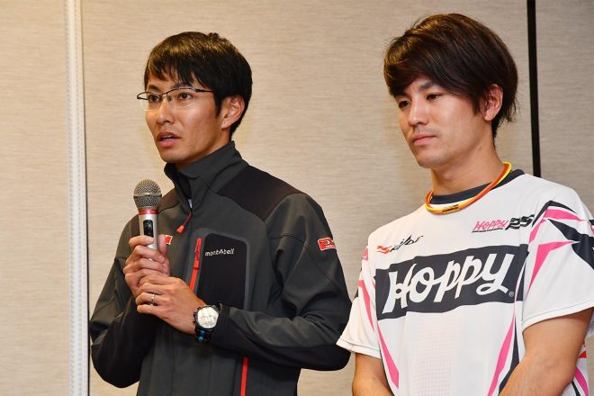 ミーティングに出席した松井孝允と佐藤公哉。松井も86 MCへの感謝を述べた。