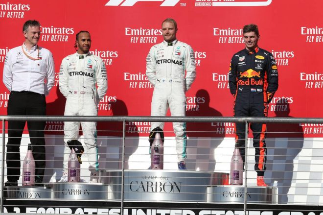2019年F1第19戦アメリカGP決勝　優勝はバルテリ・ボッタス、2位ルイス・ハミルトン、3位マックス・フェルスタッペン