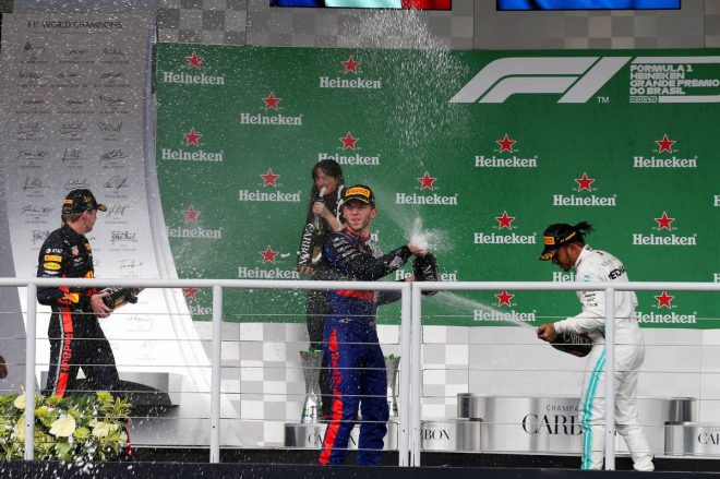 2019年F1第20戦ブラジルGP　表彰台