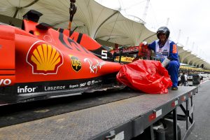 F1 | 2019年F1第20戦ブラジルGP　セバスチャン・ベッテル（フェラーリ）がシャルル・ルクレール（フェラーリ）と接触しリタイア