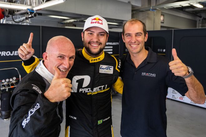 2019年のル・マン24時間と同じドライバーラインアップで2019／2020年シーズンのWECに参戦しているベン・キーティング（左）。チームメイトはフェリペ・フラガ（中央）とイェルーン・ブリークモレン（右）