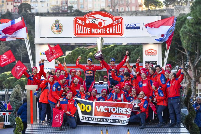 2019年ラリー・モンテカルロで通算100勝目を飾ったシトロエン・レーシング