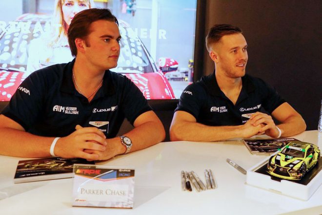 2020年シーズン、14号車レクサスRC F GT3をドライブするパーカー・チェイス（左）とジャック・ホークスワース（右）