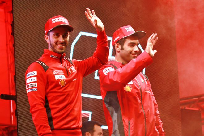 前夜祭に登場したドゥカティ・チームのふたり