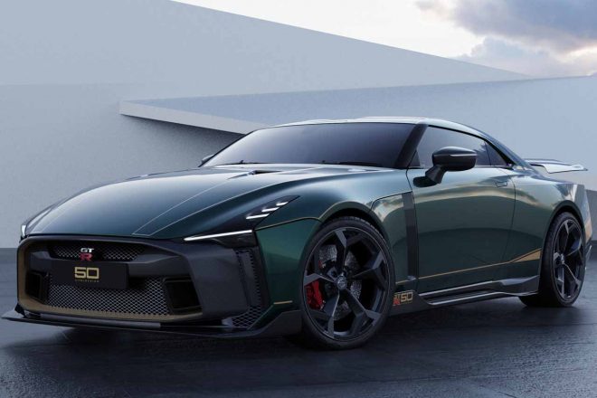 ニッサンGT-R50・バイ・イタルデザイン/グリーン、フロントビュー