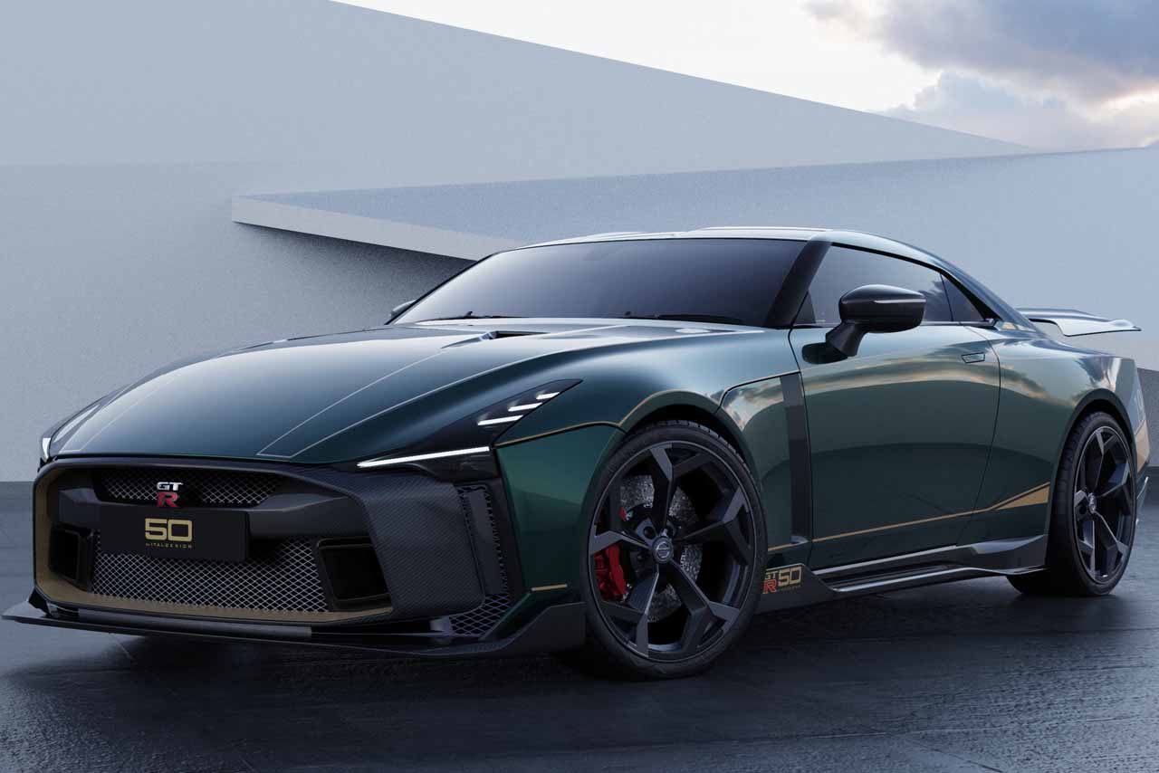 ニッサンGT-R50・バイ・イタルデザイン／グリーン、フロントビュー