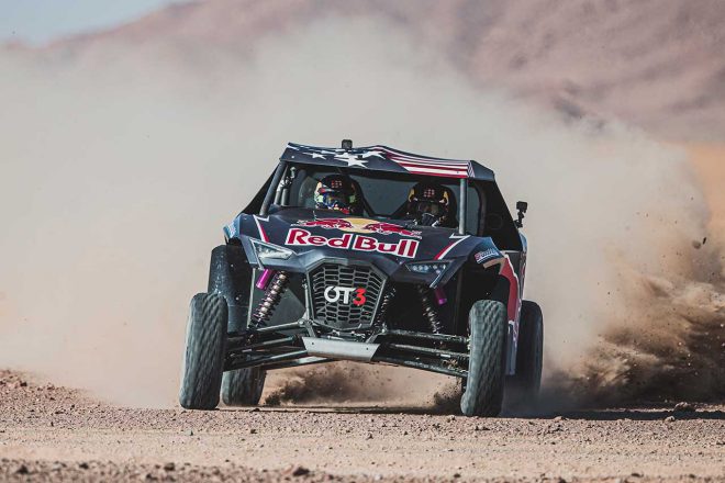 ナッサー・アル-アティヤがドライブしたOT3 SxS。「この育成プロジェクトは素晴らしいものになると思う。どのスポーツも若手を発掘する必要があるからね」とアル-アティヤ