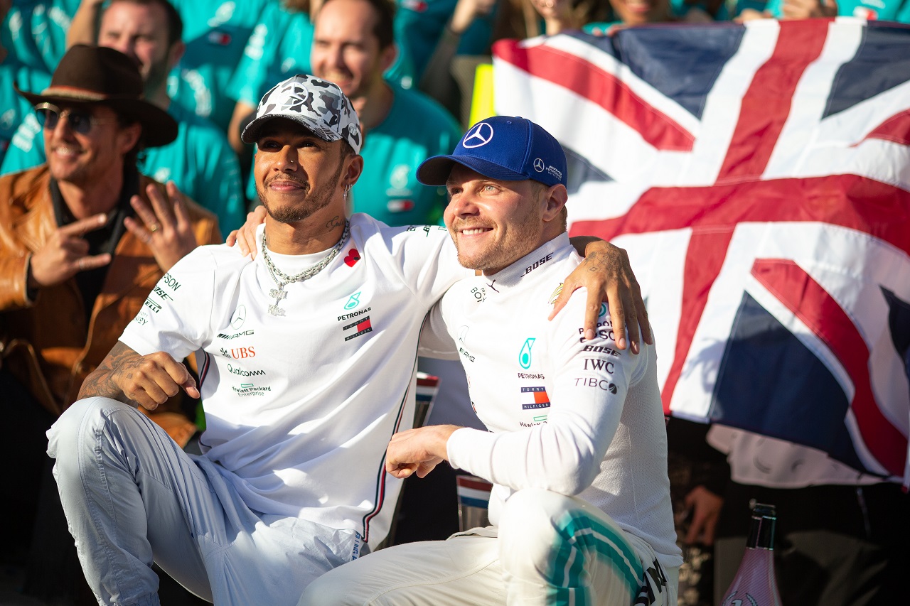 2019年F1アメリカGPでのルイス・ハミルトンとバルテリ・ボッタス（メルセデス）