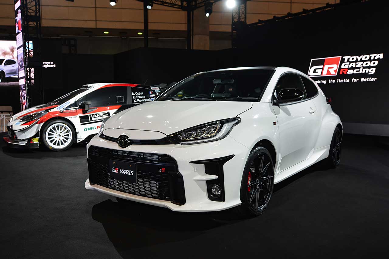 東京オートサロン2020で世界初公開されたGRヤリス。WRC世界ラリー選手権を戦うラリーカーのホモロゲーションモデルとして製作・販売される