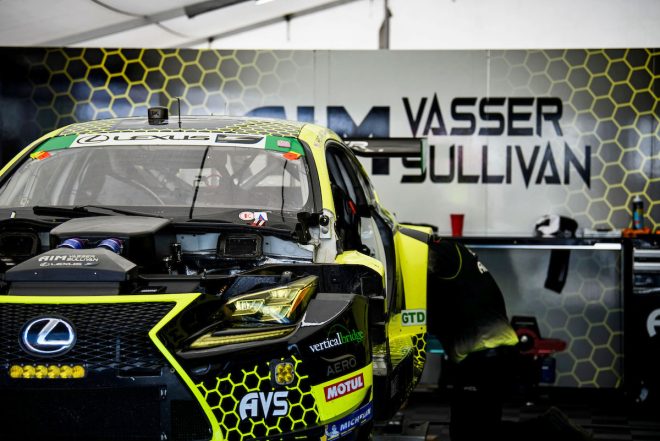 2台のレクサスRC F GT3をIMSAウェザーテック・スポーツカー選手権のGTDクラスに投入しているエイム・バッサー・サリバン