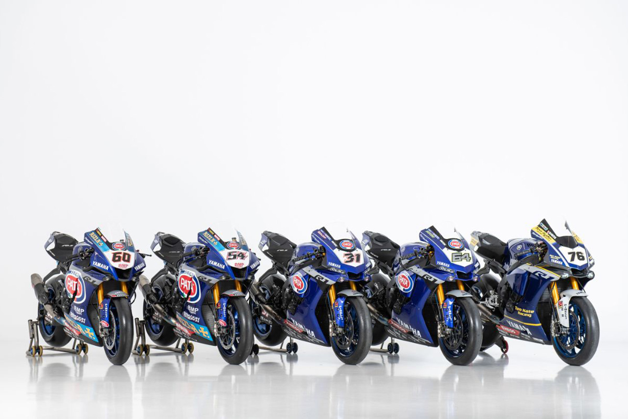 パタ・ヤマハ・ワールドSBKオフィシャルチーム、GRTヤマハ・ワールドSBKジュニアチーム、テンケイト・レーシング・ヤマハのYZF-R1