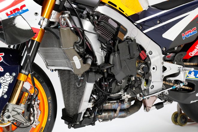 2019年型ホンダRC213V（左エンジン部）