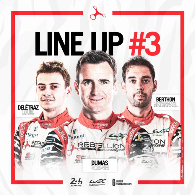 レベリオン・レーシングが発表した3号車のドライバーラインアップ。若手ふたりを経験豊富なロマン・デュマが牽引する。