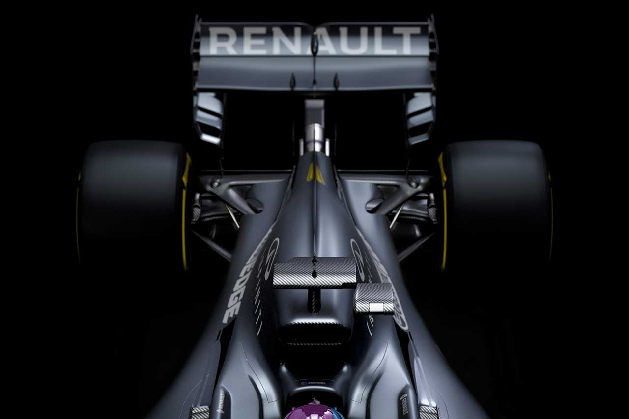 ルノーF1が公開した2020年型マシン『R.S.20』のイメージ画像。マシン全体ではなく細部カットだけの公開となった