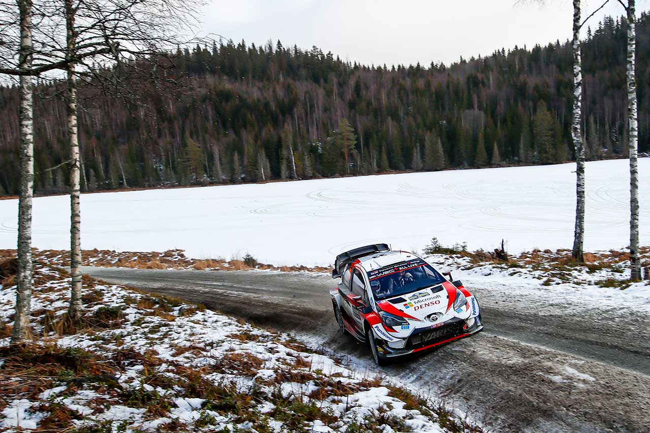 2020年のWRC第2戦スウェーデン、大会3日目を終えて総合首位につけたエルフィン・エバンス（トヨタ・ヤリスWRC）