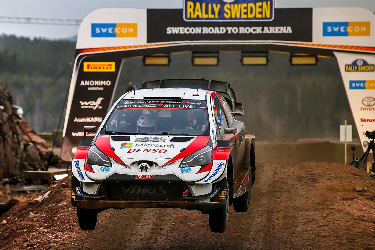 2020年のWRC第2戦スウェーデンを制したエルフィン・エバンス（トヨタ・ヤリスWRC）