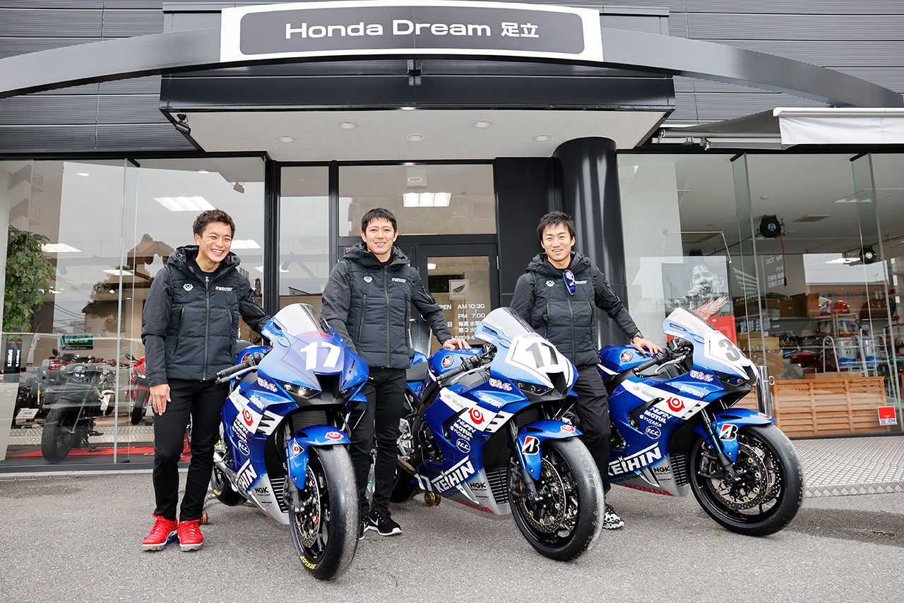 2020年の全日本ロードを戦う作本輝介、清成龍一、渡辺一馬（Keihin Honda Dream SI Racing）