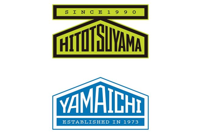 上がHitotsuyama Racingのロゴ。下が山一運輸倉庫のロゴだ。『一』と『山』のロゴを雲合わせている。