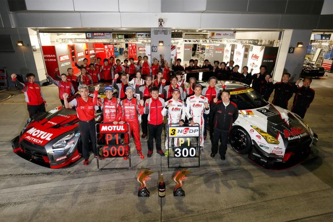 2016年第2戦富士　MOTUL AUTECH GT-RとB-MAX NDDP GT-Rが両クラス制覇を決めた。