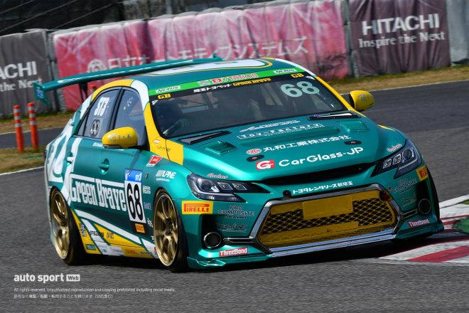 2019年のスーパー耐久第１戦での埼玉トヨペットGreen BraveのマークX。68をつける。