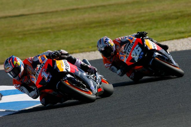 2007年MotoGP：ニッキー・ヘイデン、ダニ・ペドロサ（ホンダ）