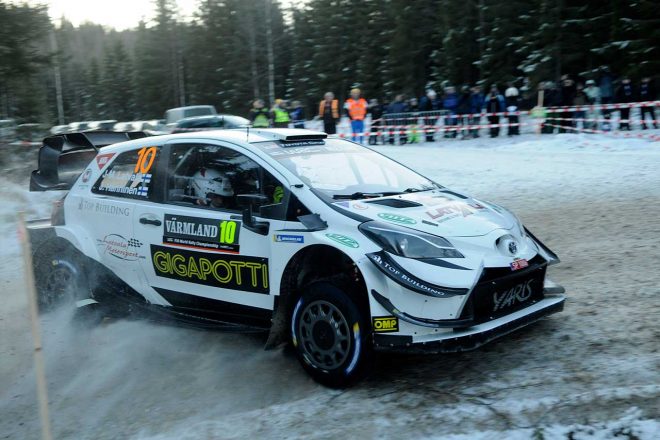 2020年のラリー・スウェーデンを戦ったヤリ-マティ・ラトバラのトヨタ・ヤリスWRC