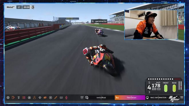 MotoGPバーチャルレース第5戦イギリスGP：Moto2クラスの長島哲太（Red Bull KTM Ajo）