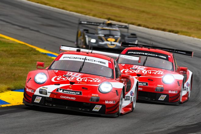 2019年最終戦プチ・ル・マンではコカ・コーラカラーに身を包んだポルシェ911 RSR。912号車がこの年の王者に、僚友911号車がシーズン2位となった。